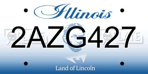 2AZG427 Illinois License Plate