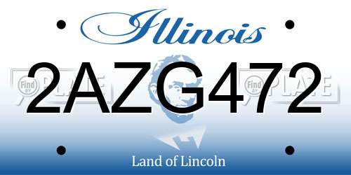 2AZG472 Illinois License Plate
