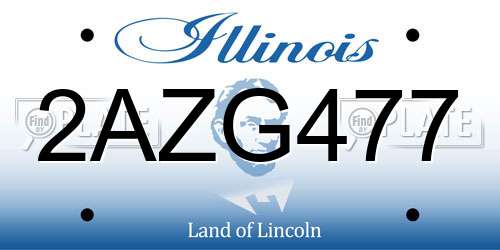 2AZG477 Illinois License Plate