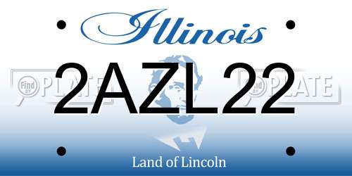 2AZL22 Illinois License Plate