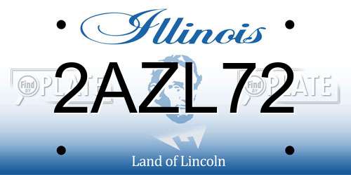 2AZL72 Illinois License Plate