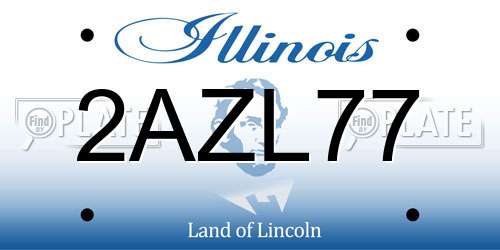 2AZL77 Illinois License Plate