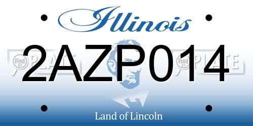 2AZP014 Illinois License Plate