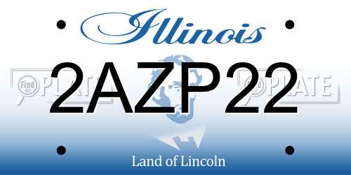 2AZP22 Illinois License Plate