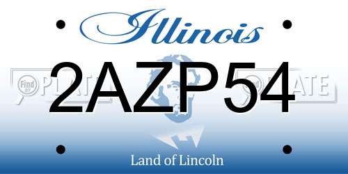 2AZP54 Illinois License Plate