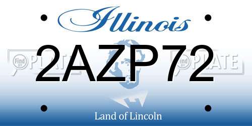 2AZP72 Illinois License Plate