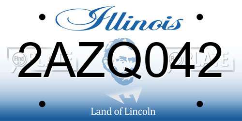 2AZQ042 Illinois License Plate