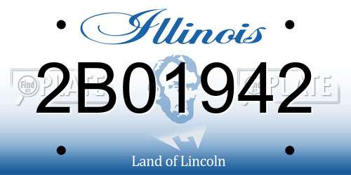 2B01942 Illinois License Plate