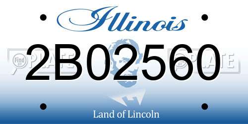 2B02560 Illinois License Plate
