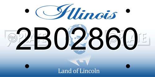 2B02860 Illinois License Plate