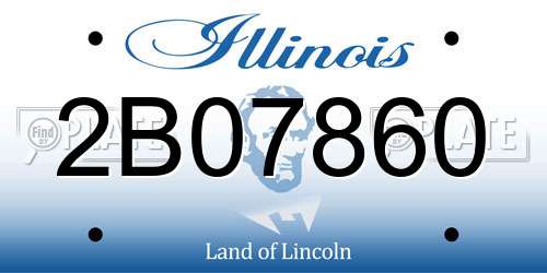 2B07860 Illinois License Plate