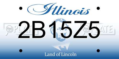 2B15Z5 Illinois License Plate