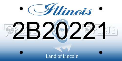 2B20221 Illinois License Plate