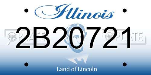2B20721 Illinois License Plate