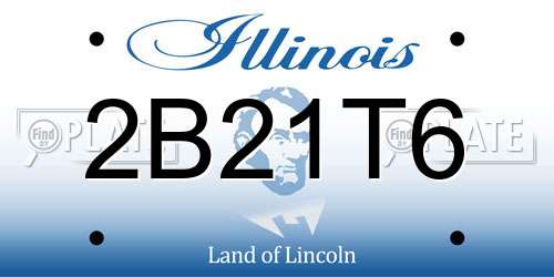 2B21T6 Illinois License Plate
