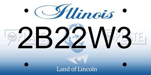 2B22W3 Illinois License Plate