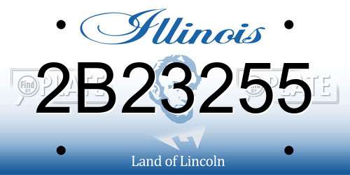 2B23255 Illinois License Plate
