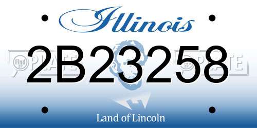 2B23258 Illinois License Plate
