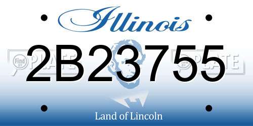 2B23755 Illinois License Plate