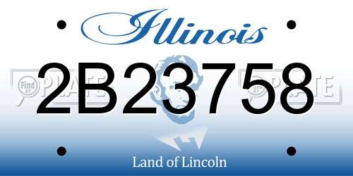 2B23758 Illinois License Plate
