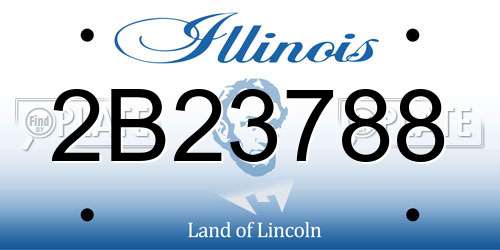 2B23788 Illinois License Plate
