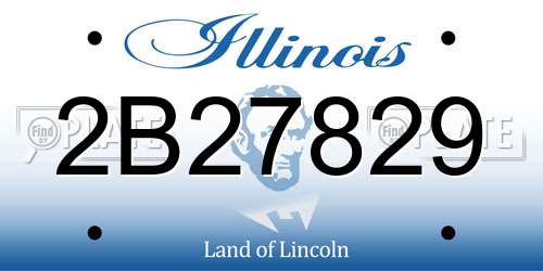 2B27829 Illinois License Plate