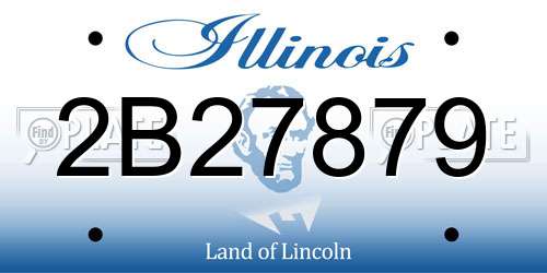 2B27879 Illinois License Plate
