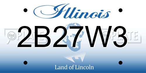 2B27W3 Illinois License Plate