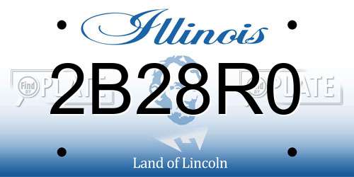 2B28R0 Illinois License Plate