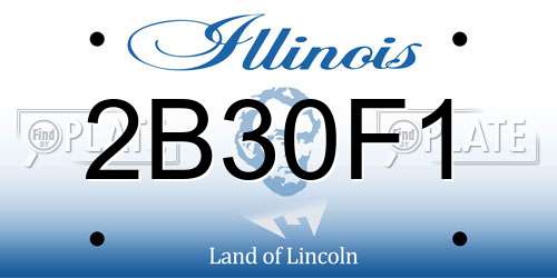 2B30F1 Illinois License Plate