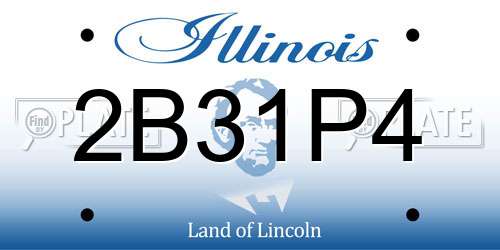 2B31P4 Illinois License Plate