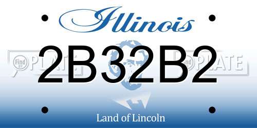 2B32B2 Illinois License Plate