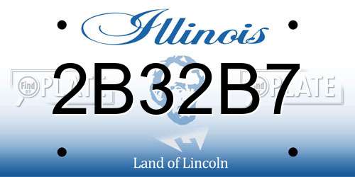 2B32B7 Illinois License Plate