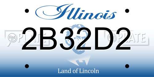 2B32D2 Illinois License Plate