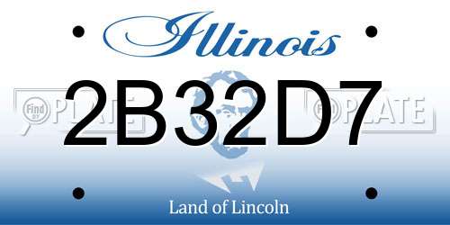 2B32D7 Illinois License Plate