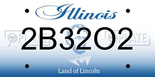 2B32O2 Illinois License Plate