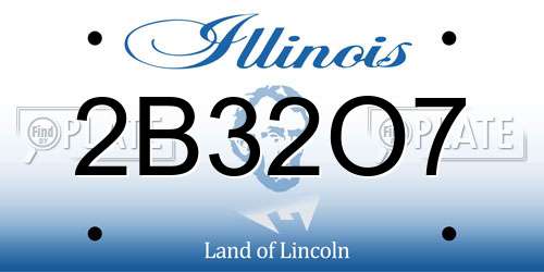 2B32O7 Illinois License Plate