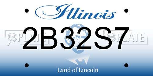 2B32S7 Illinois License Plate