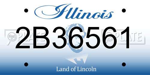 2B36561 Illinois License Plate