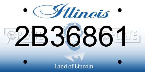 2B36861 Illinois License Plate