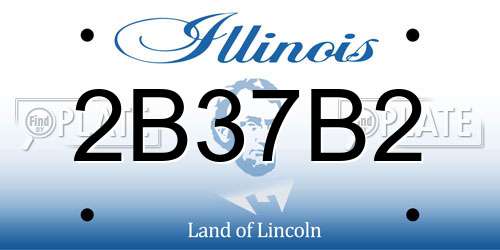 2B37B2 Illinois License Plate