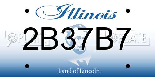 2B37B7 Illinois License Plate