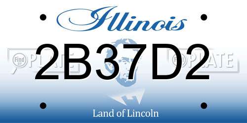 2B37D2 Illinois License Plate