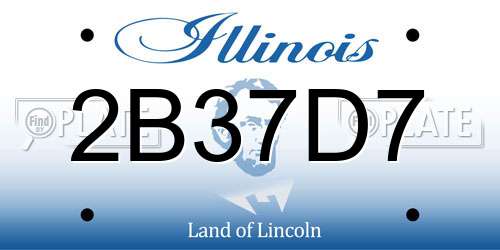 2B37D7 Illinois License Plate
