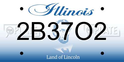 2B37O2 Illinois License Plate