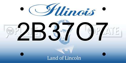 2B37O7 Illinois License Plate