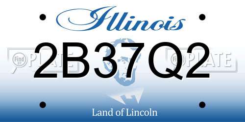 2B37Q2 Illinois License Plate