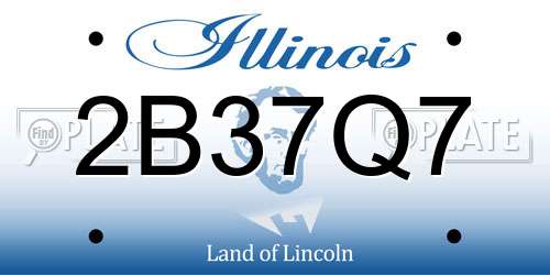 2B37Q7 Illinois License Plate