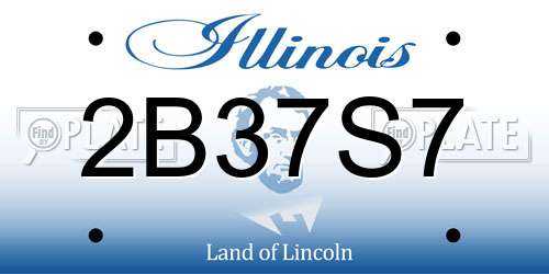 2B37S7 Illinois License Plate