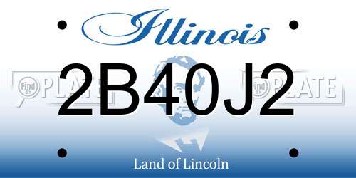 2B40J2 Illinois License Plate